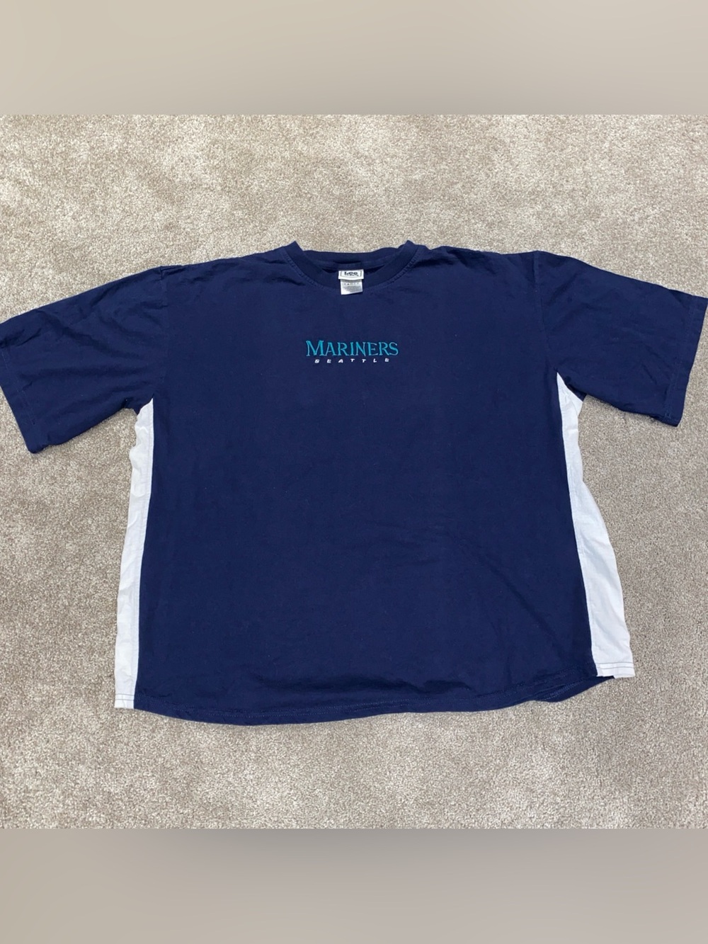 Vintage LEE Sport Seattle Mariners Embroidered T Shirt Size XL Blue MLB‎